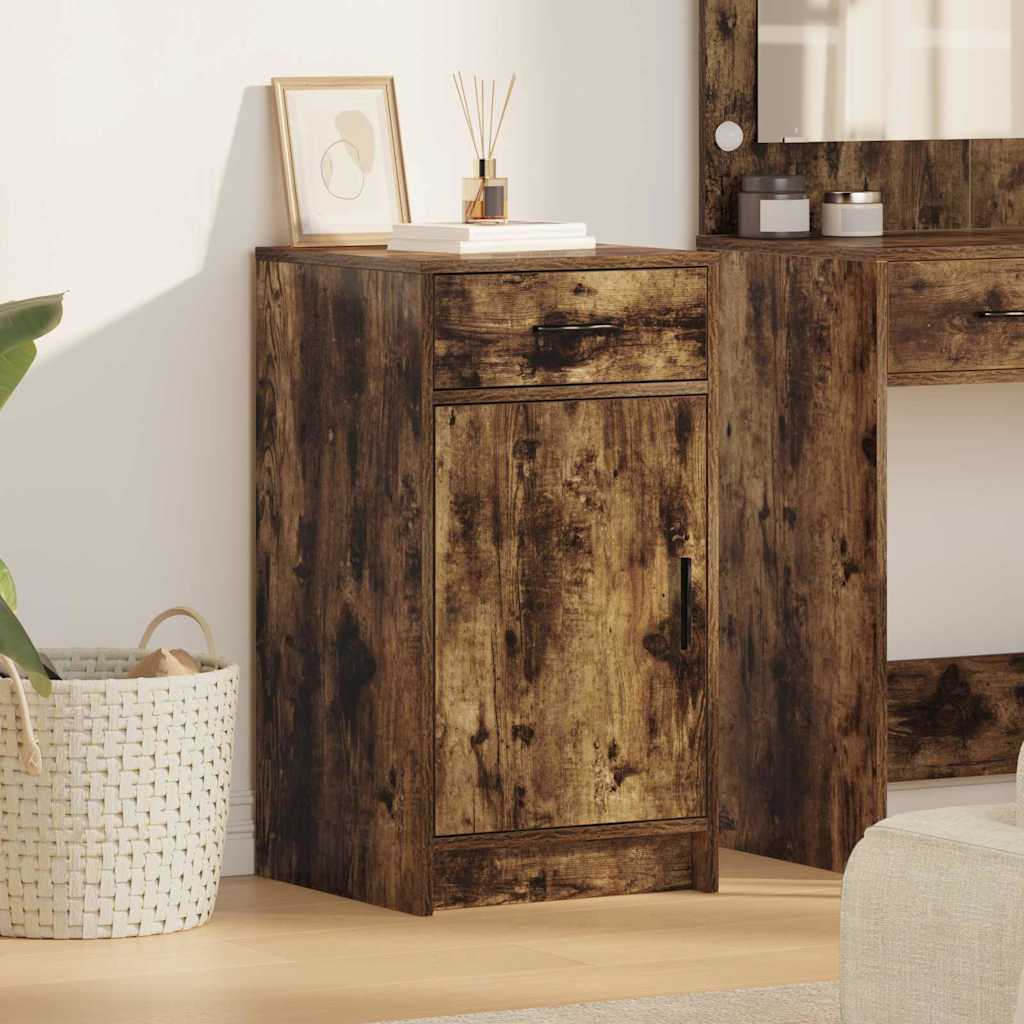 Dressoir met lade Gerookt eiken 40 x 40,5 x 75 cm Bewerkt hout is nu te koop bij PeponiXL, paradijselijk wonen!