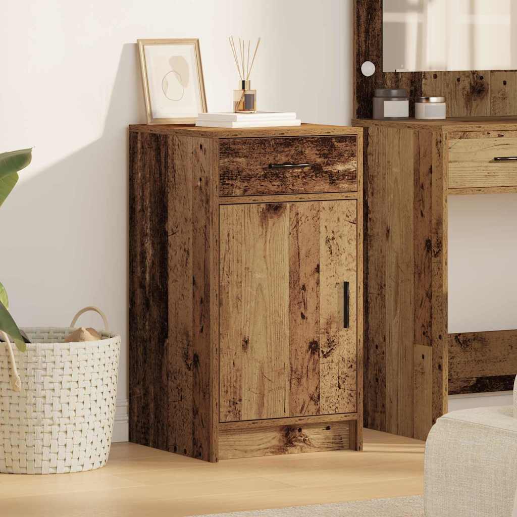 Dressoir met lade Oudhout 40 x 40,5 x 75 cm Bewerkt hout is nu te koop bij PeponiXL, paradijselijk wonen!