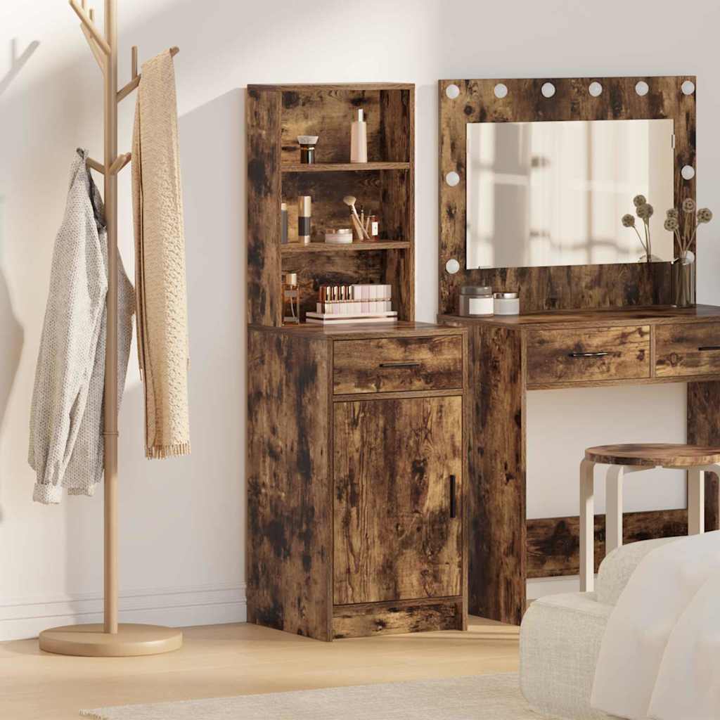 Hoge kast Gerookt eiken 40 x 40,5 x 135 cm Bewerkt hout is nu te koop bij PeponiXL, paradijselijk wonen!