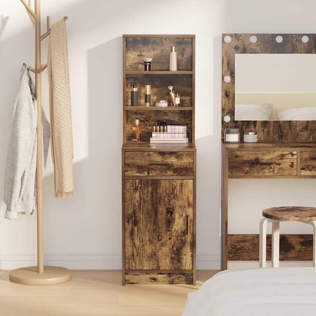 Hoge kast Gerookt eiken 40 x 40,5 x 135 cm Bewerkt hout is nu te koop bij PeponiXL, paradijselijk wonen!