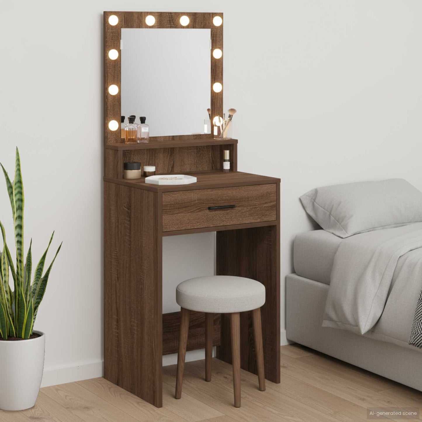 Plafondtafel met lade Bruin Eiken 50 x 41 x 135 cm Bewerkt hout is nu te koop bij PeponiXL, paradijselijk wonen!