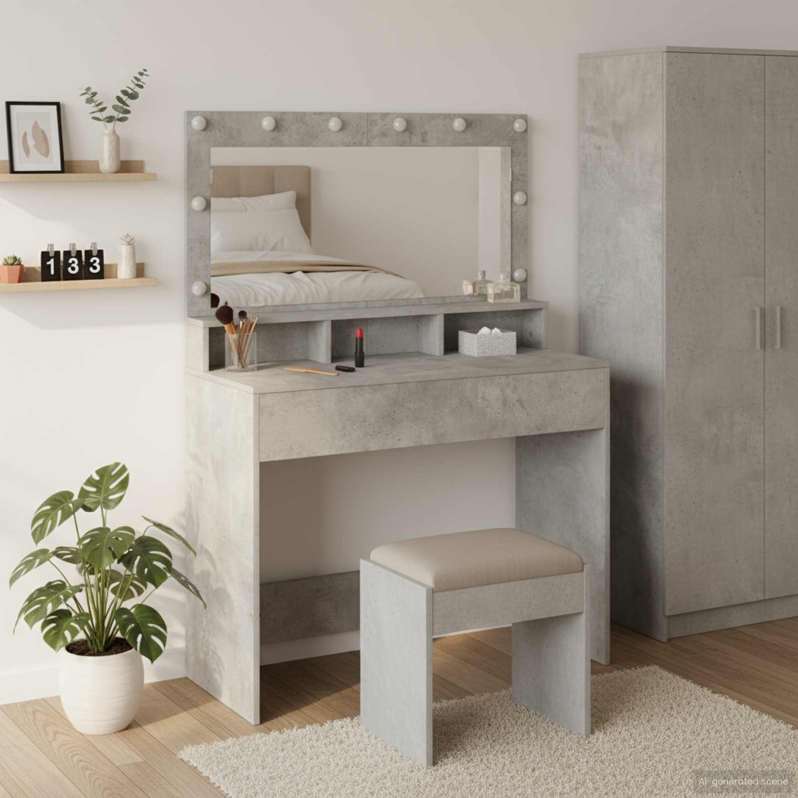 Plafondtafel Beton Grijs 100 x 41 x 135 cm Bewerkt hout is nu te koop bij PeponiXL, paradijselijk wonen!