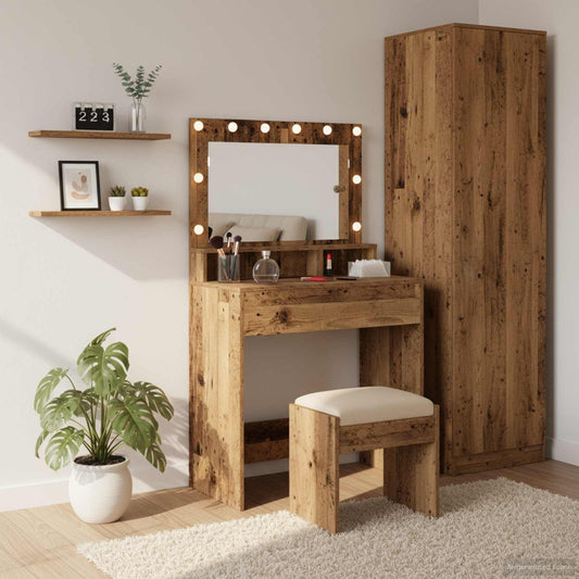 Plafondtafel met plank Oudhout 75,5 x 41 x 135 cm Bewerkt hout is nu te koop bij PeponiXL, paradijselijk wonen!