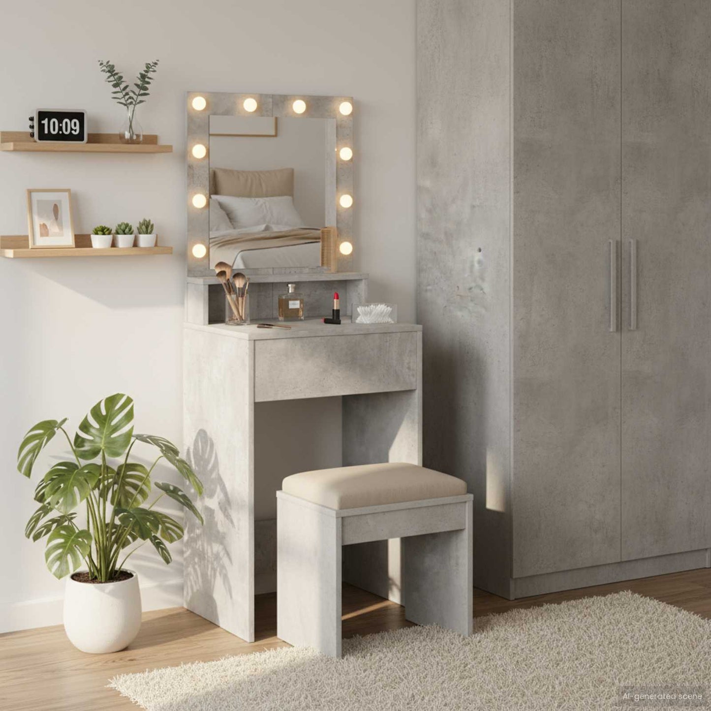 Plafondtafel Beton Grijs 50 x 41 x 135 cm Bewerkt hout is nu te koop bij PeponiXL, paradijselijk wonen!