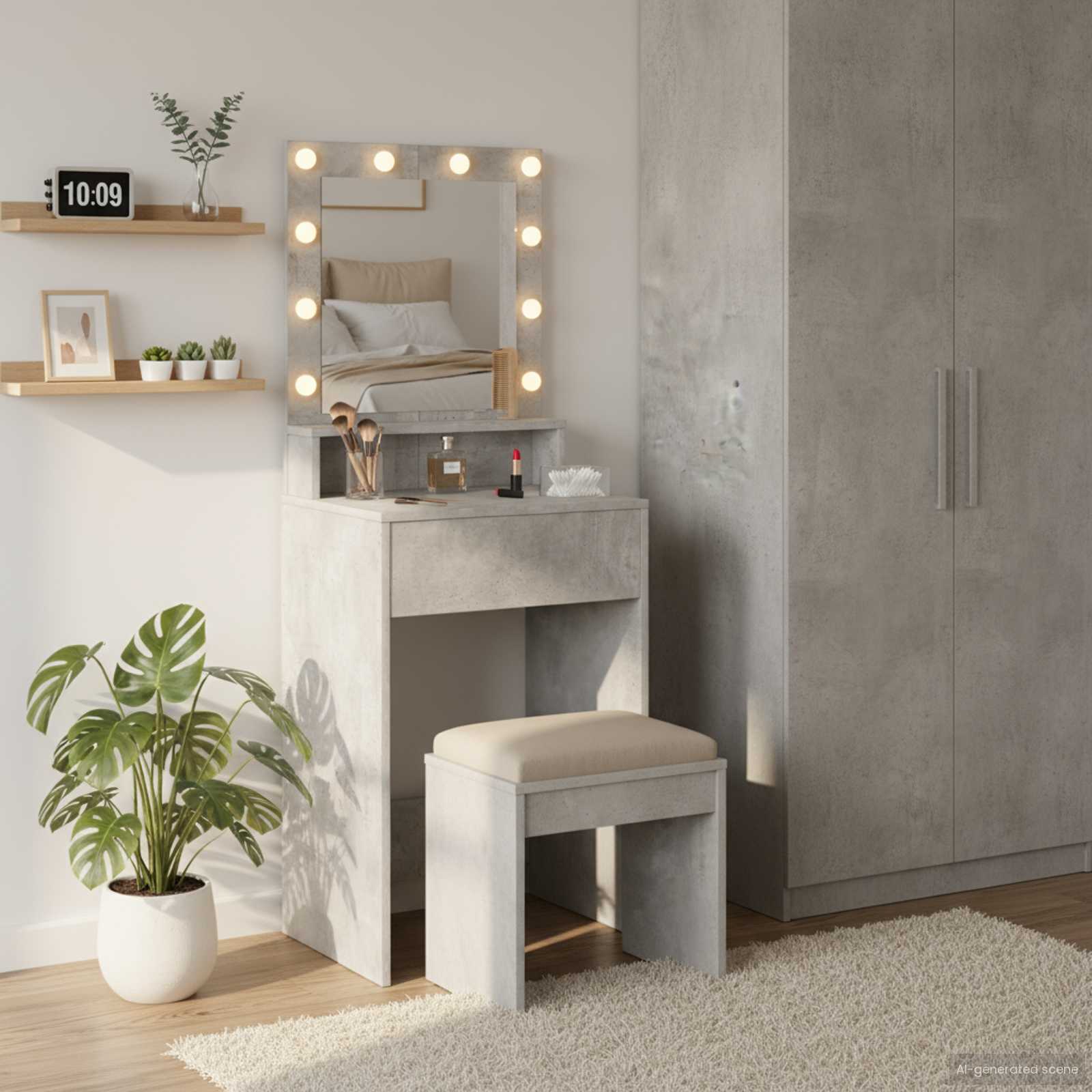 Plafondtafel Beton Grijs 50 x 41 x 135 cm Bewerkt hout is nu te koop bij PeponiXL, paradijselijk wonen!