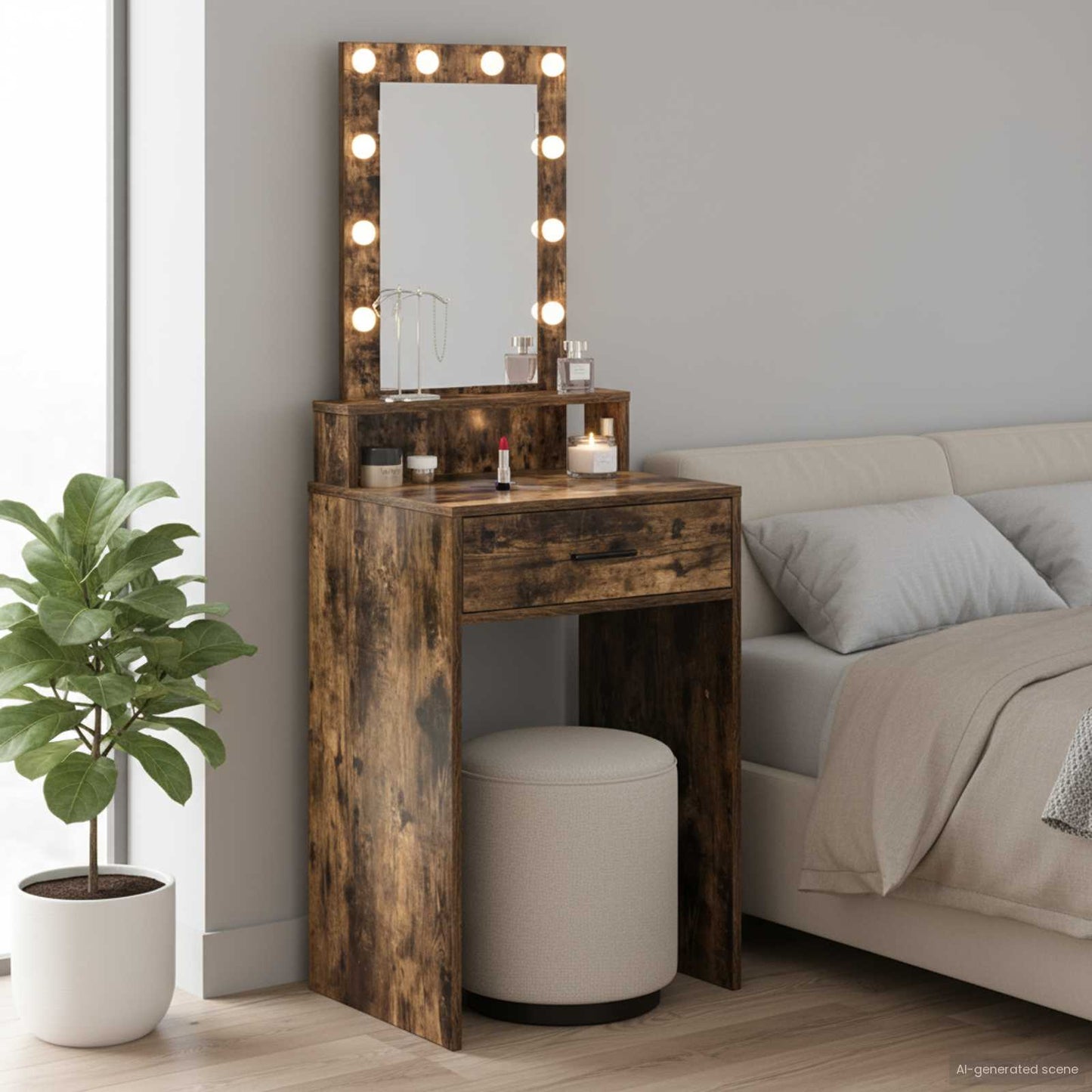 Plafondtafel met lade Bruin 50 x 41 x 140 cm Bewerkt hout is nu te koop bij PeponiXL, paradijselijk wonen!