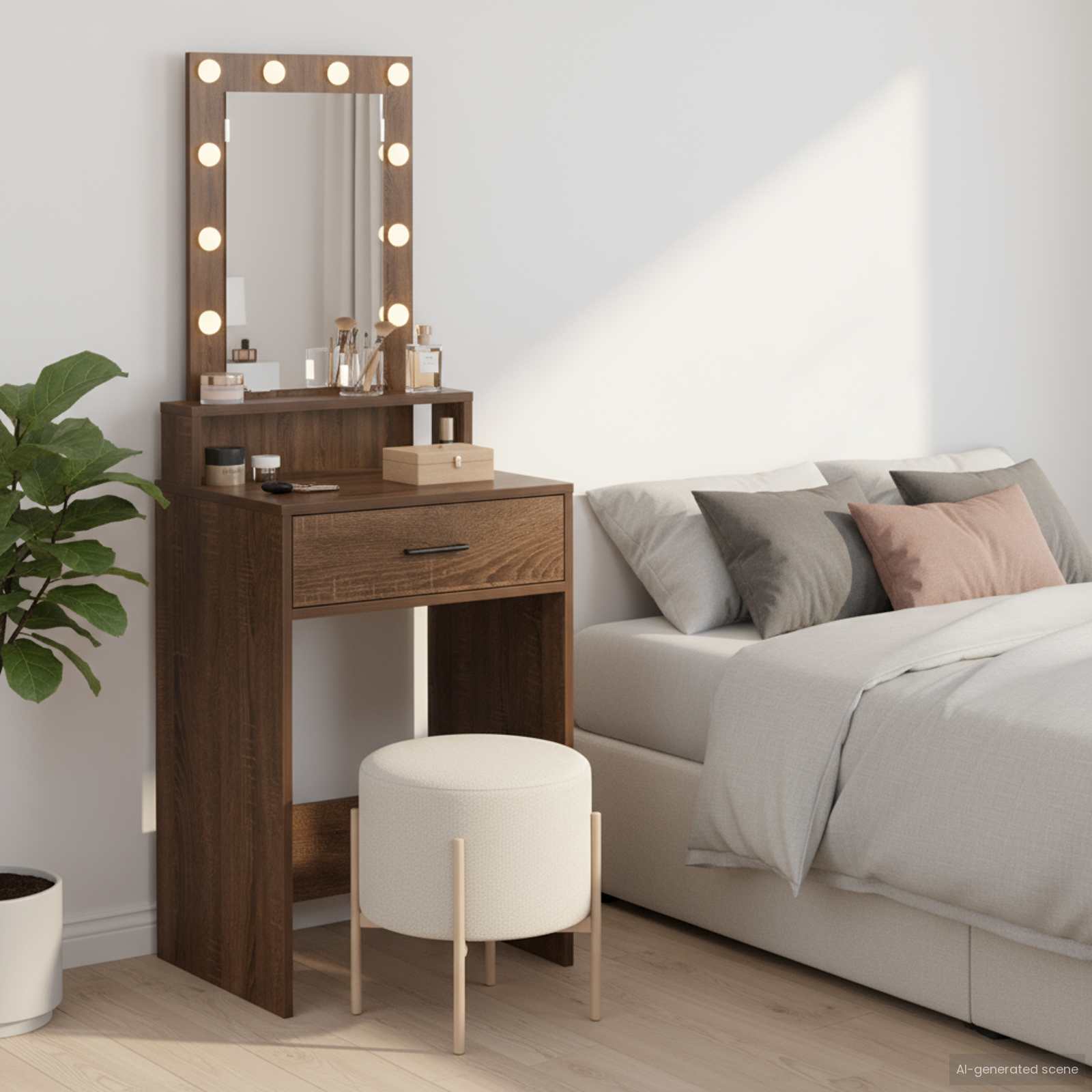 Plafondtafel met lade Bruin 50 x 41 x 140 cm Bewerkt hout is nu te koop bij PeponiXL, paradijselijk wonen!