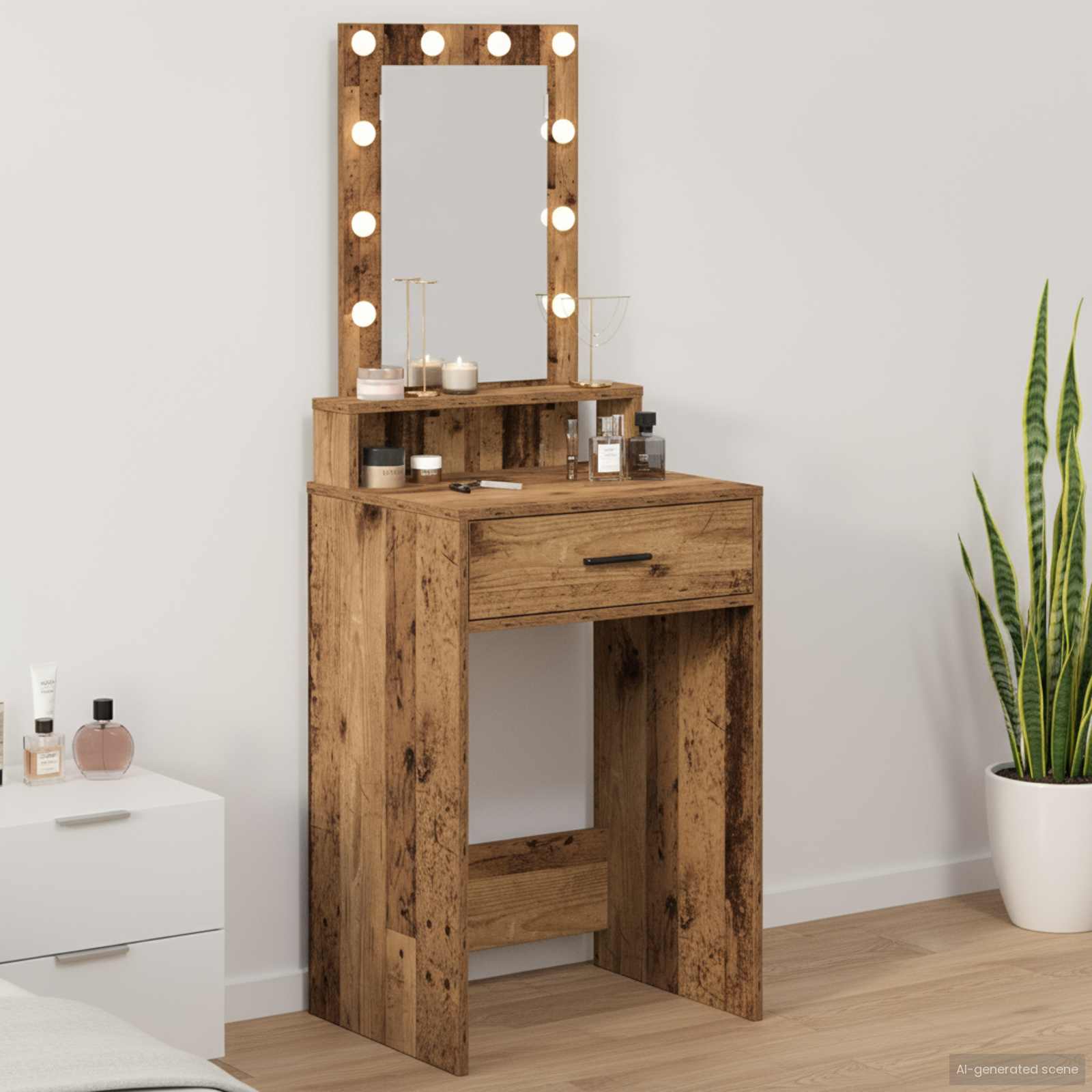 Plafondtafel met lade Bruin 50 x 41 x 140 cm Bewerkt hout is nu te koop bij PeponiXL, paradijselijk wonen!