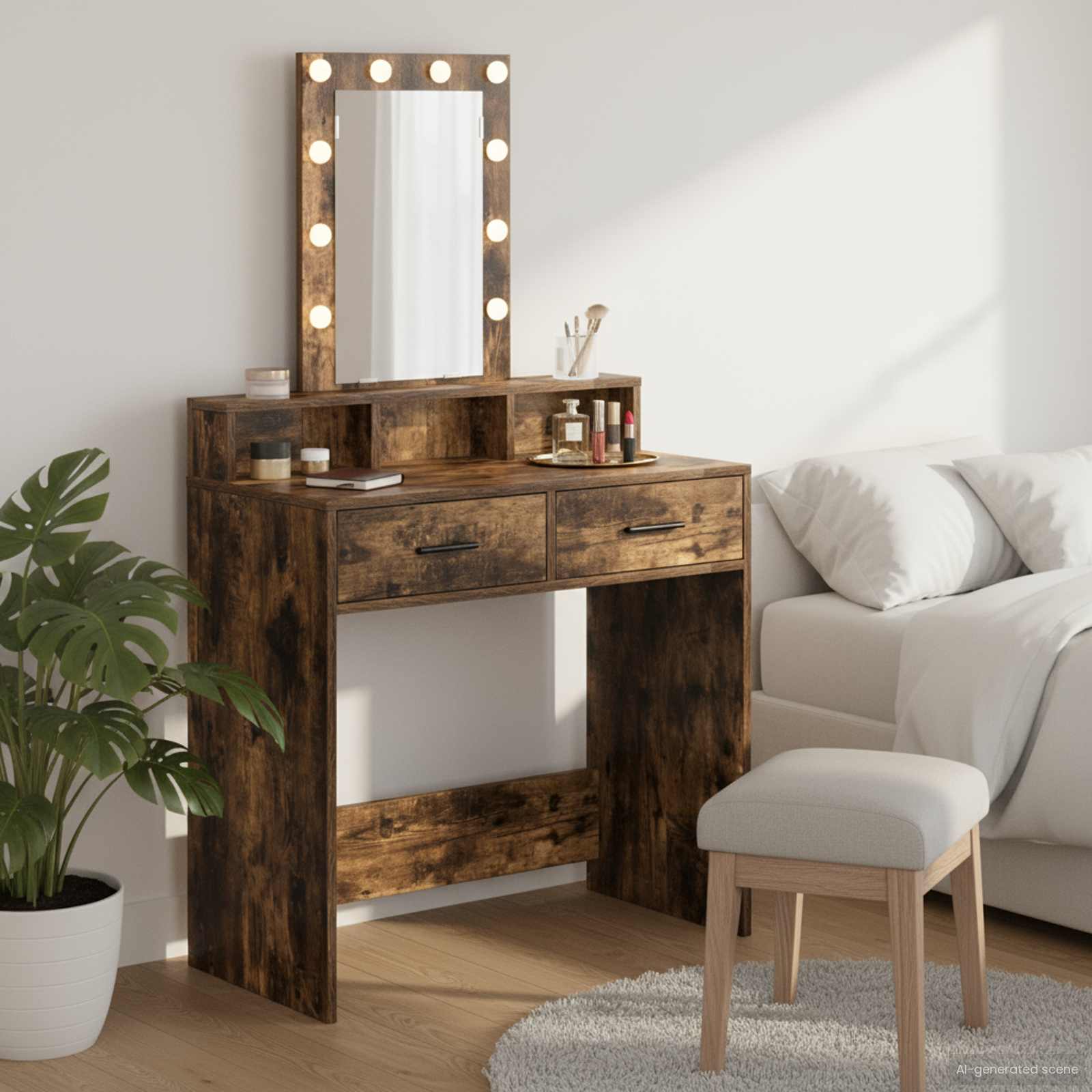 Plafondtafel met lade Bruin 79 x 41 x 140 cm Bewerkt hout is nu te koop bij PeponiXL, paradijselijk wonen!