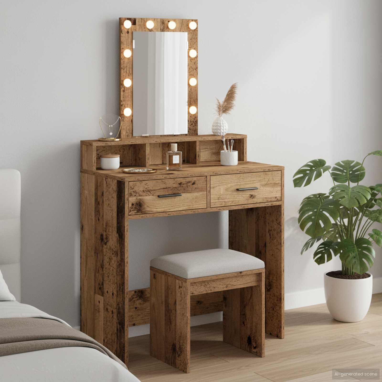 Plafondtafel met lade Bruin 79 x 41 x 140 cm Bewerkt hout is nu te koop bij PeponiXL, paradijselijk wonen!