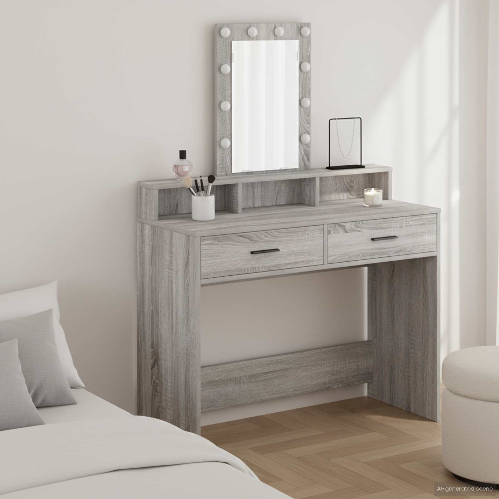 Plafondtafel met lade Grijs 100 x 41 x 140 cm Bewerkt hout is nu te koop bij PeponiXL, paradijselijk wonen!