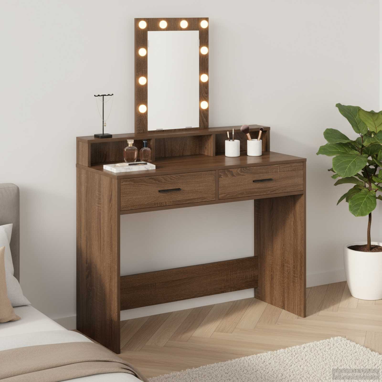 Plafondtafel met lade Bruin 100 x 41 x 140 cm Bewerkt hout is nu te koop bij PeponiXL, paradijselijk wonen!