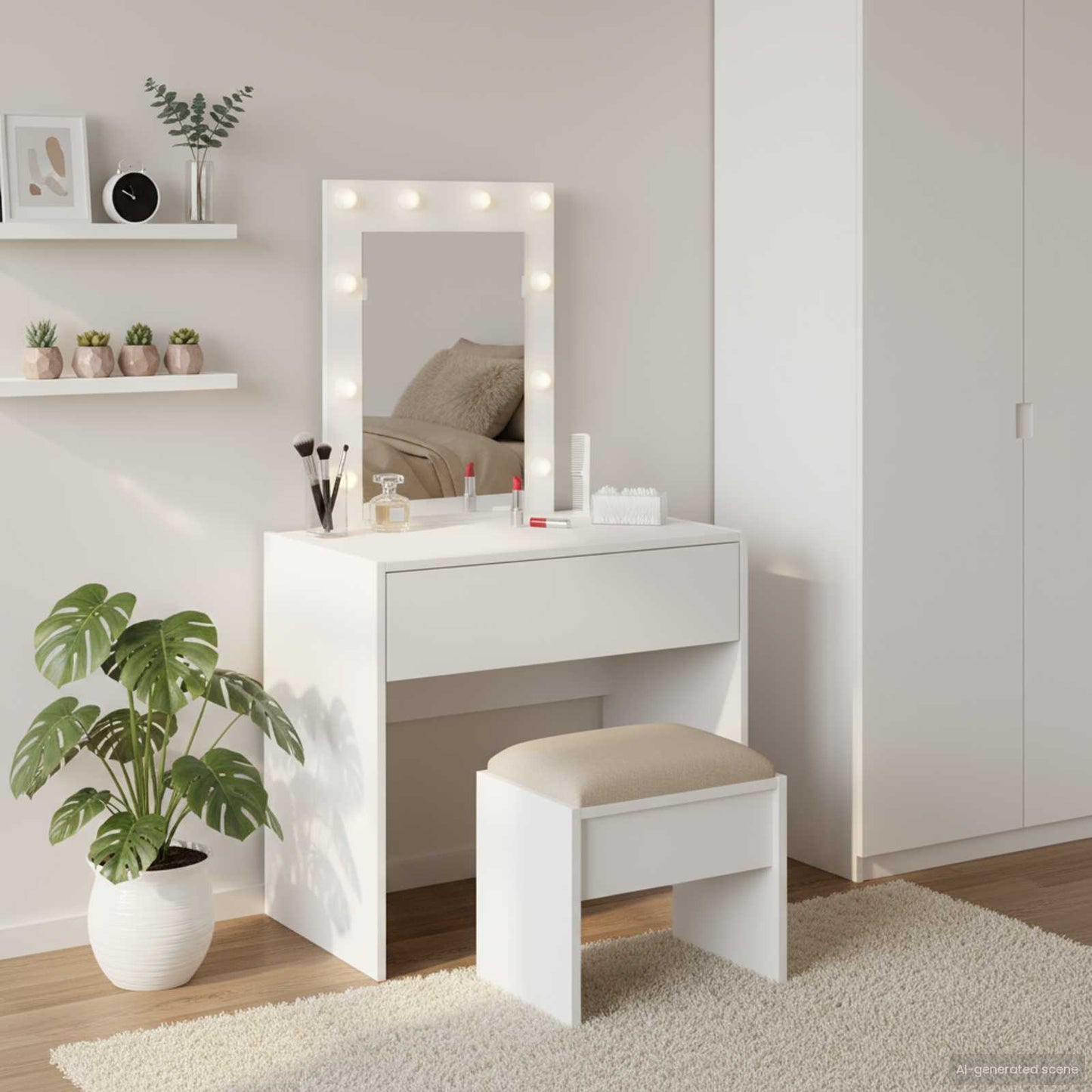 Plafondtafel met lade Wit 60 x 40 x 70 cm Bewerkt hout is nu te koop bij PeponiXL, paradijselijk wonen!