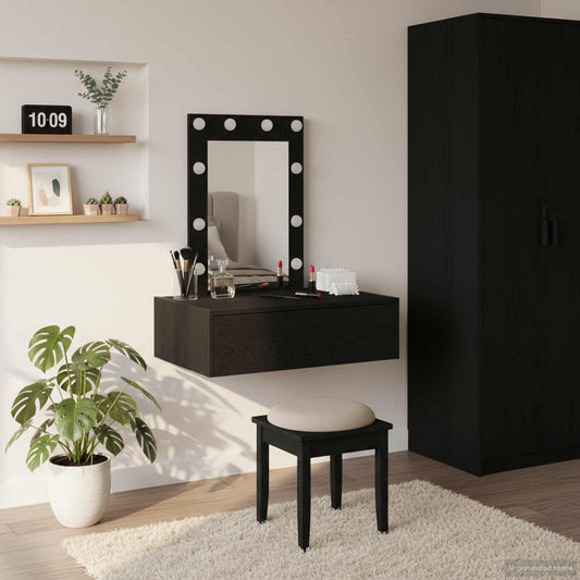 Plafondtafel met lade Zwart 60 x 40 x 70 cm Bewerkt hout is nu te koop bij PeponiXL, paradijselijk wonen!