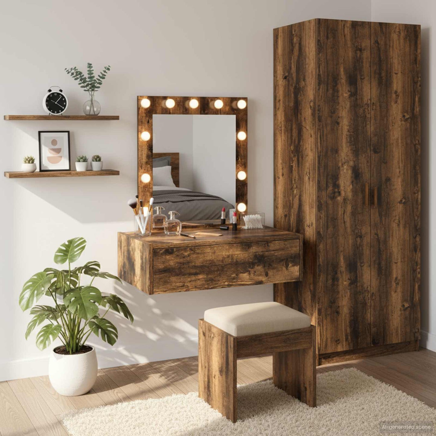 Plafondtafel met lade Bruin 60 x 40 x 70 cm Bewerkt hout is nu te koop bij PeponiXL, paradijselijk wonen!