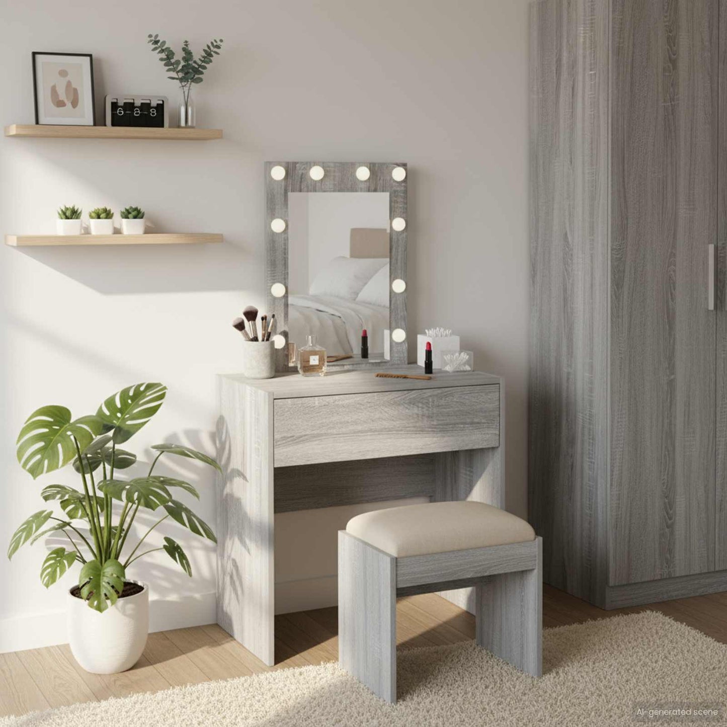 Plafondtafel met lade Grijs 60 x 40 x 70 cm Bewerkt hout is nu te koop bij PeponiXL, paradijselijk wonen!