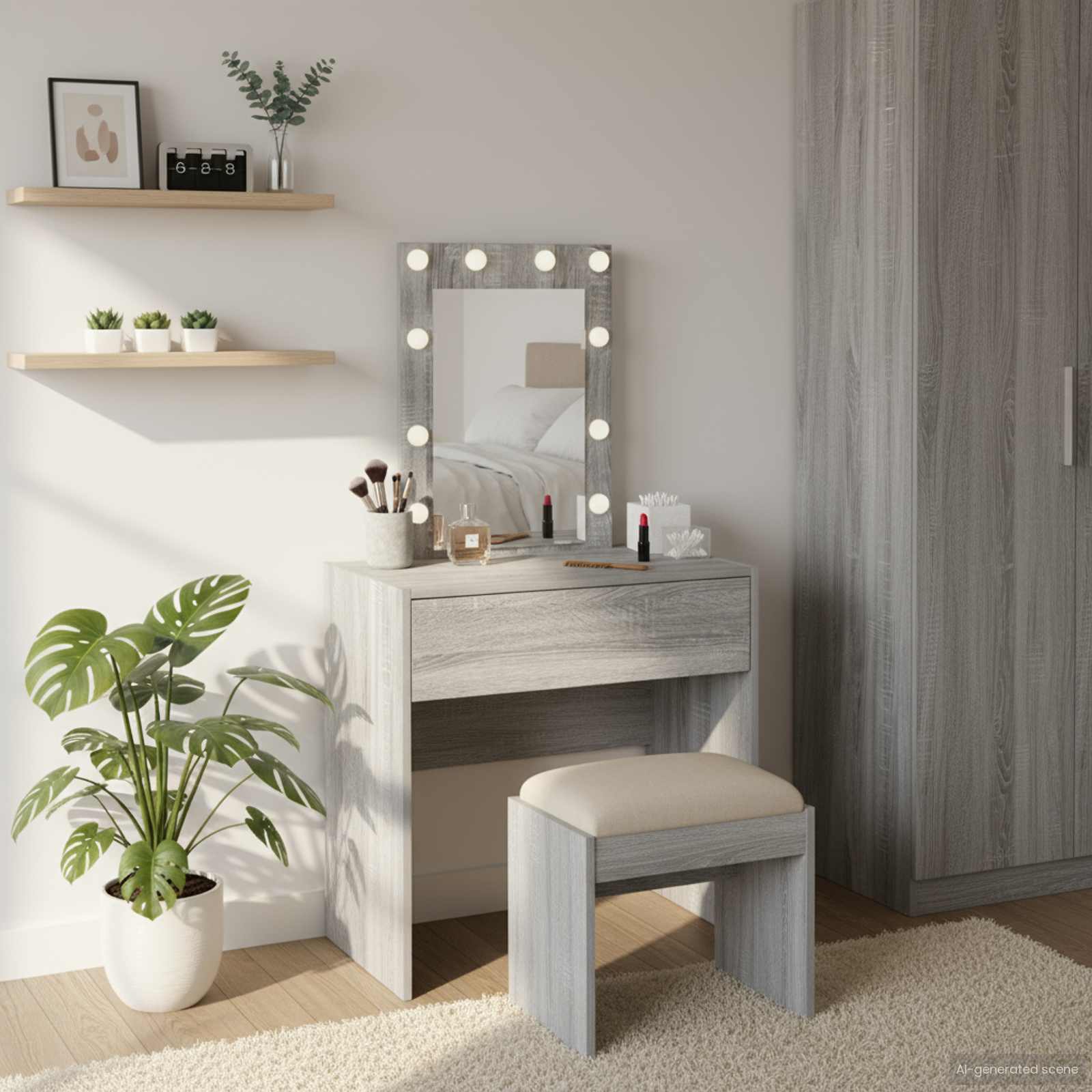 Plafondtafel met lade Grijs 60 x 40 x 70 cm Bewerkt hout is nu te koop bij PeponiXL, paradijselijk wonen!