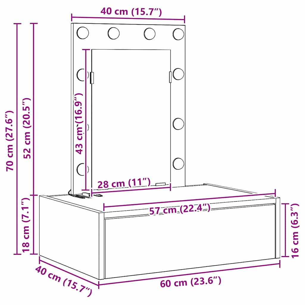 Plafondtafel met lade Grijs 60 x 40 x 70 cm Bewerkt hout is nu te koop bij PeponiXL, paradijselijk wonen!
