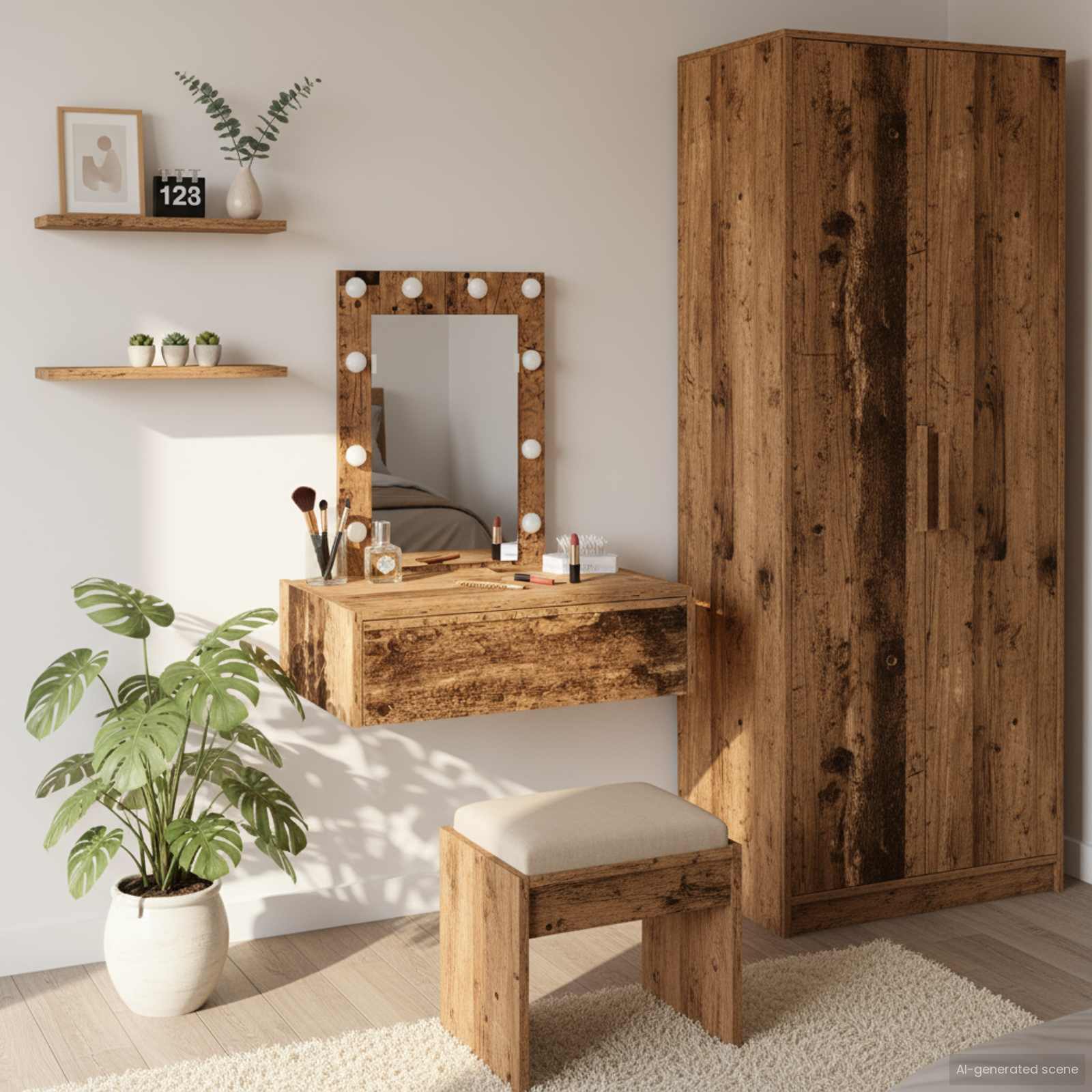 Plafondtafel met lade Bruin 60 x 40 x 70 cm Bewerkt hout is nu te koop bij PeponiXL, paradijselijk wonen!