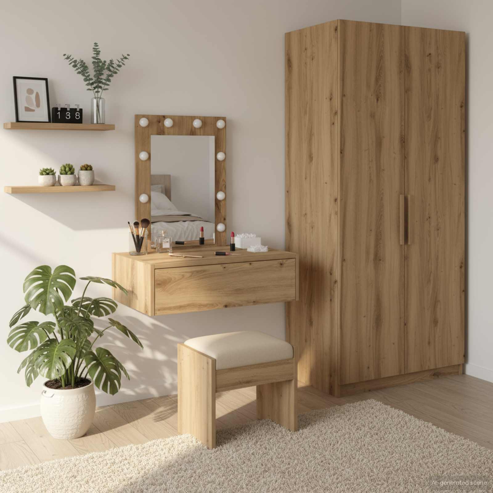 Plafondtafel met lade Bruin 60 x 40 x 70 cm Bewerkt hout is nu te koop bij PeponiXL, paradijselijk wonen!