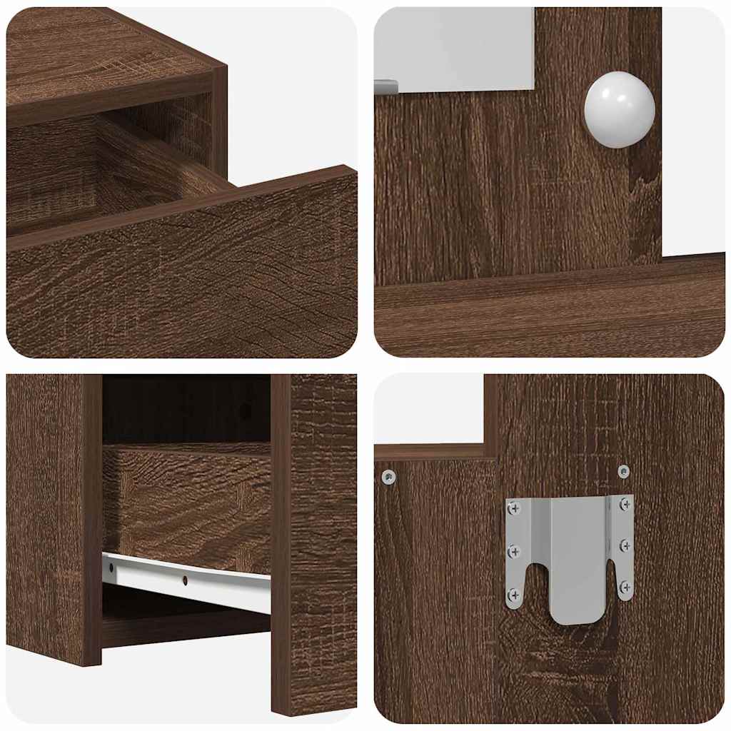 Plafondtafel met lade Bruin 83 x 40 x 70 cm Bewerkt hout is nu te koop bij PeponiXL, paradijselijk wonen!