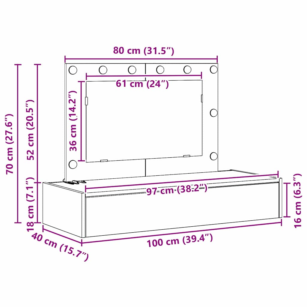 Plafondtafel met lade Wit 100 x 40 x 70 cm Bewerkt hout is nu te koop bij PeponiXL, paradijselijk wonen!