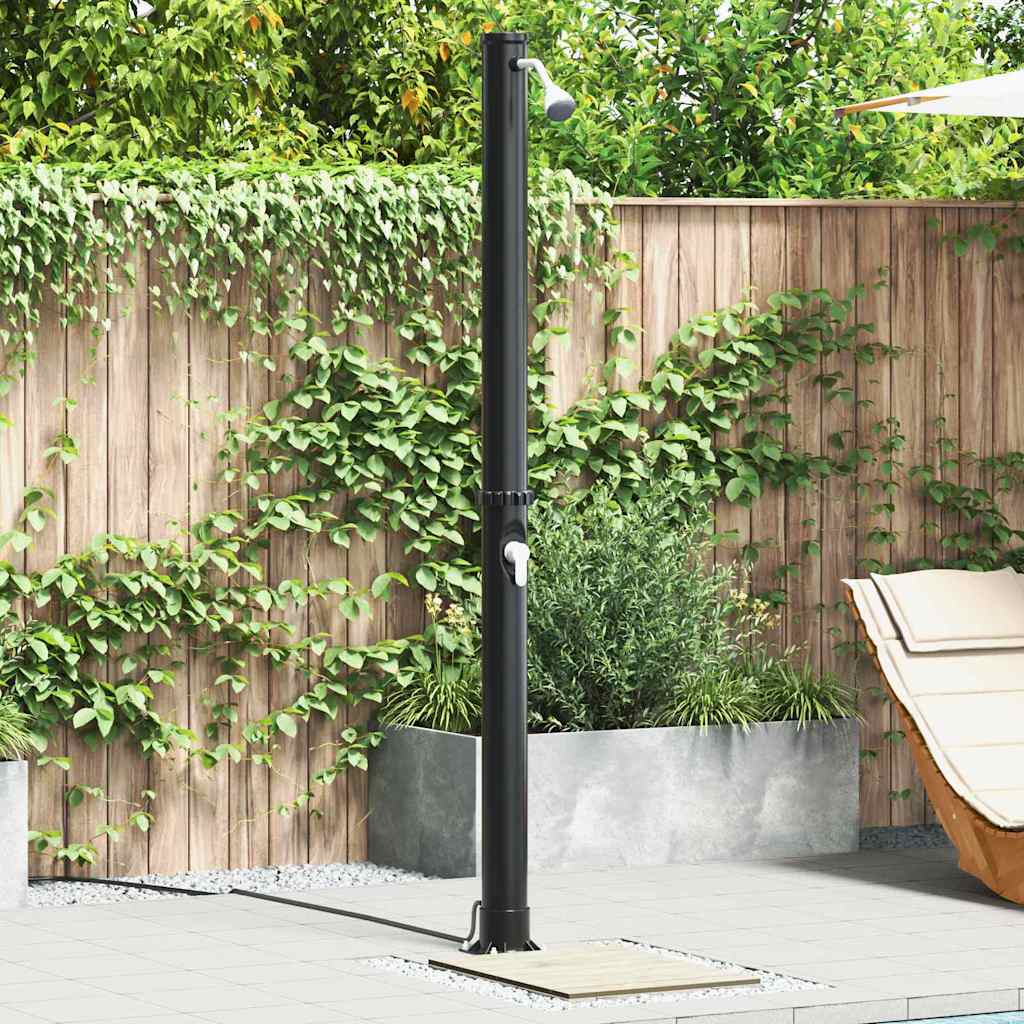 Buitenzonne-douche Zwart 217 cm PVC en Aluminium is nu te koop bij PeponiXL, paradijselijk wonen!