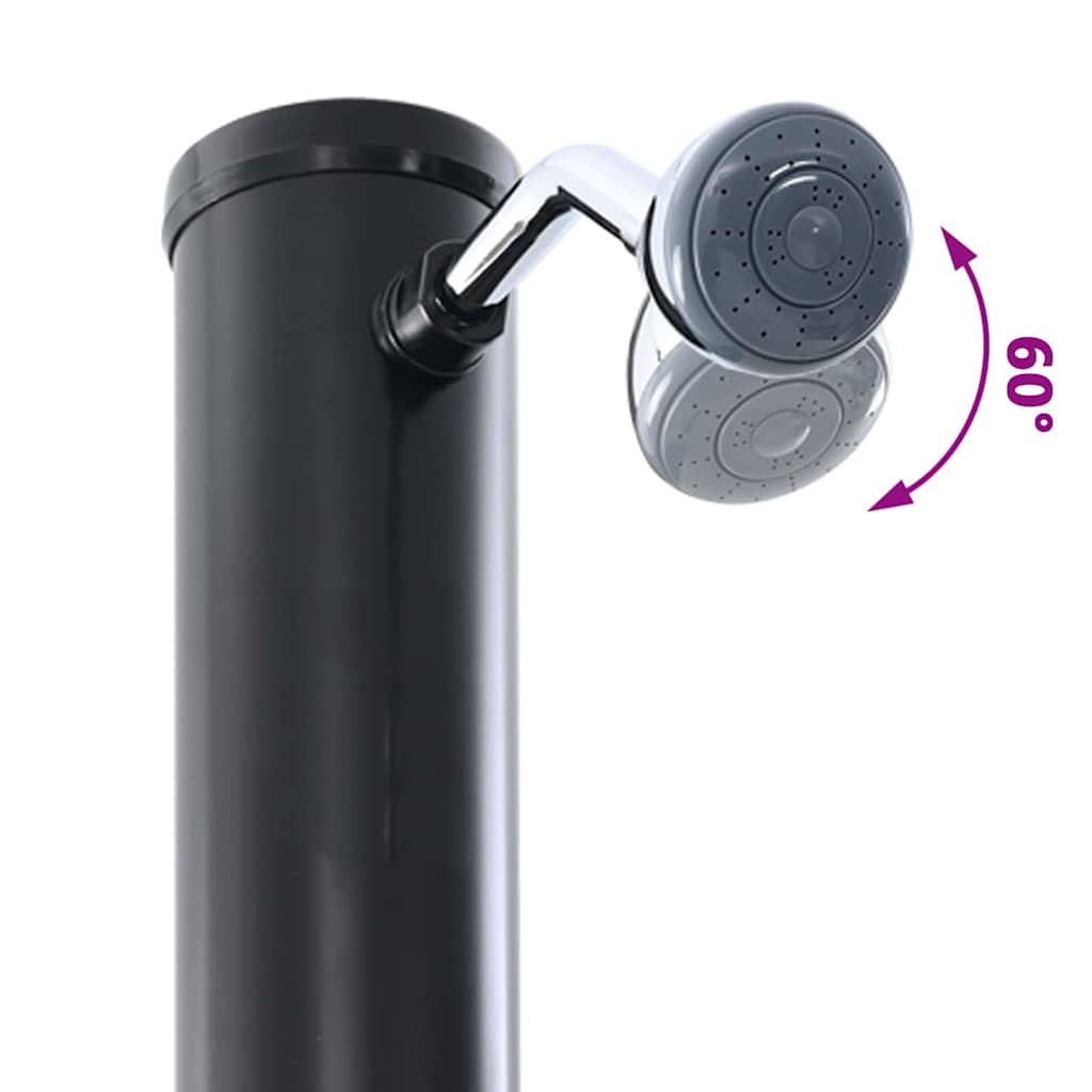 Buitenzonne-douche Zwart 217 cm PVC en Aluminium is nu te koop bij PeponiXL, paradijselijk wonen!