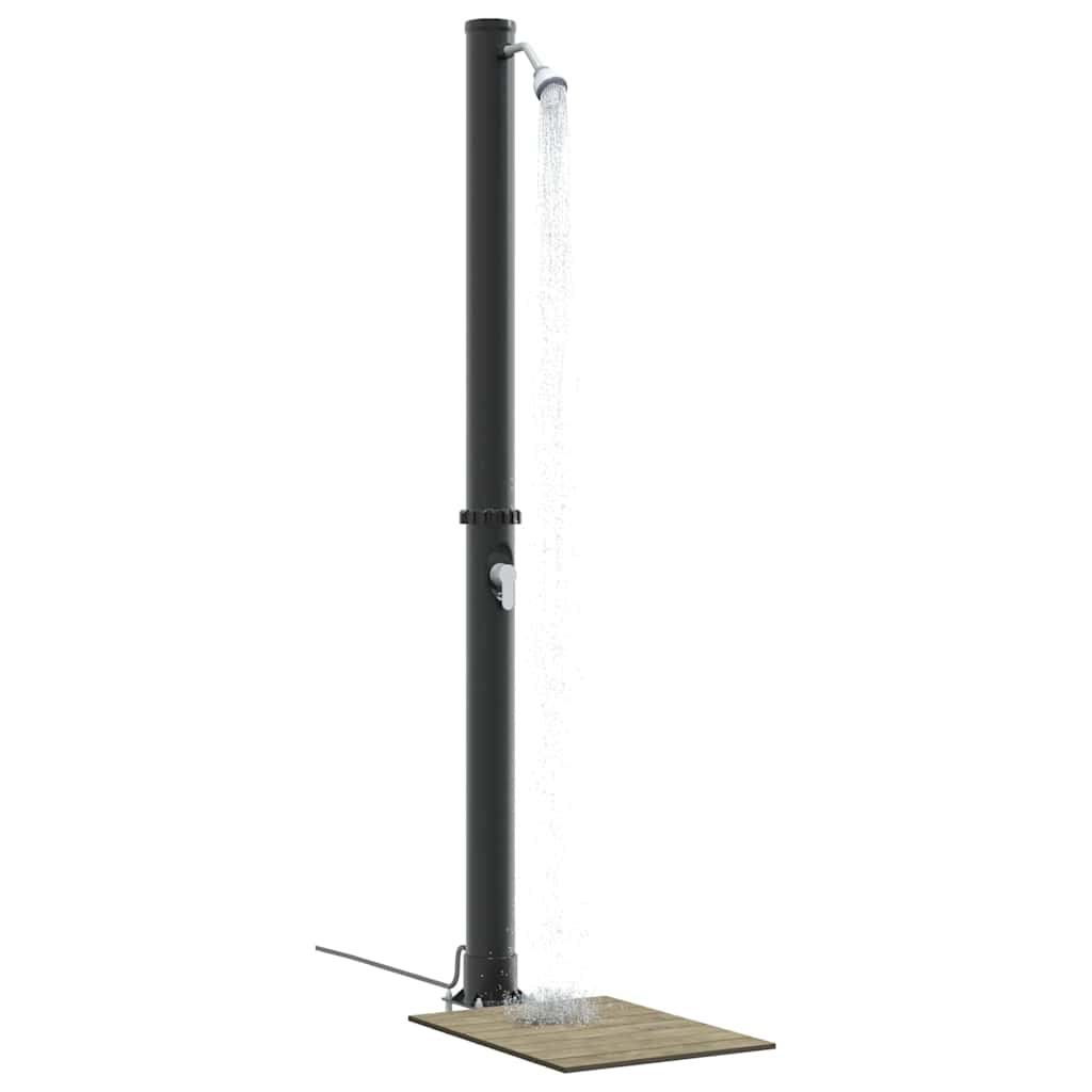 Buitenzonne-douche Zwart 217 cm PVC en Aluminium is nu te koop bij PeponiXL, paradijselijk wonen!