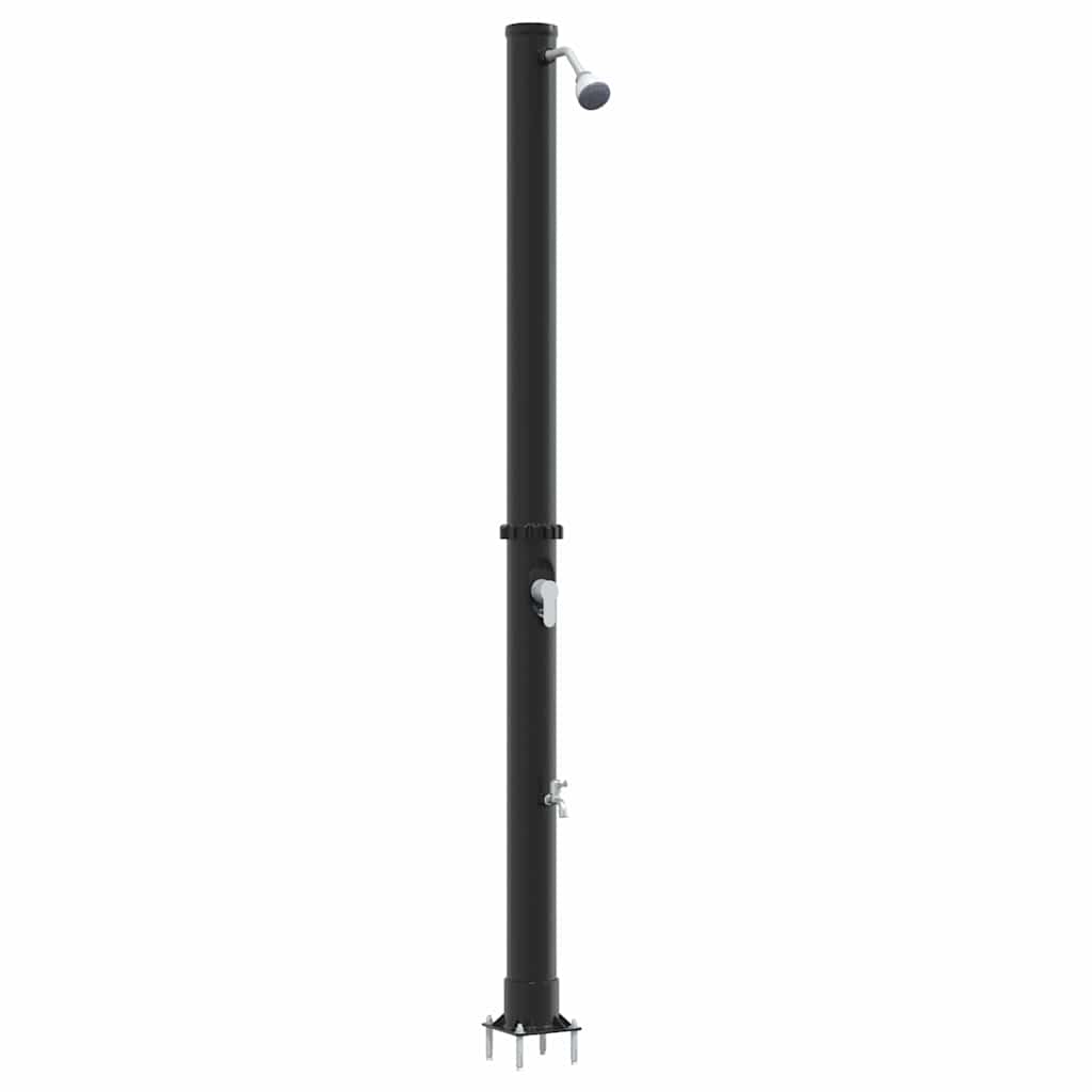 Buitenzonne-douche Zwart 217 cm PVC en Aluminium is nu te koop bij PeponiXL, paradijselijk wonen!