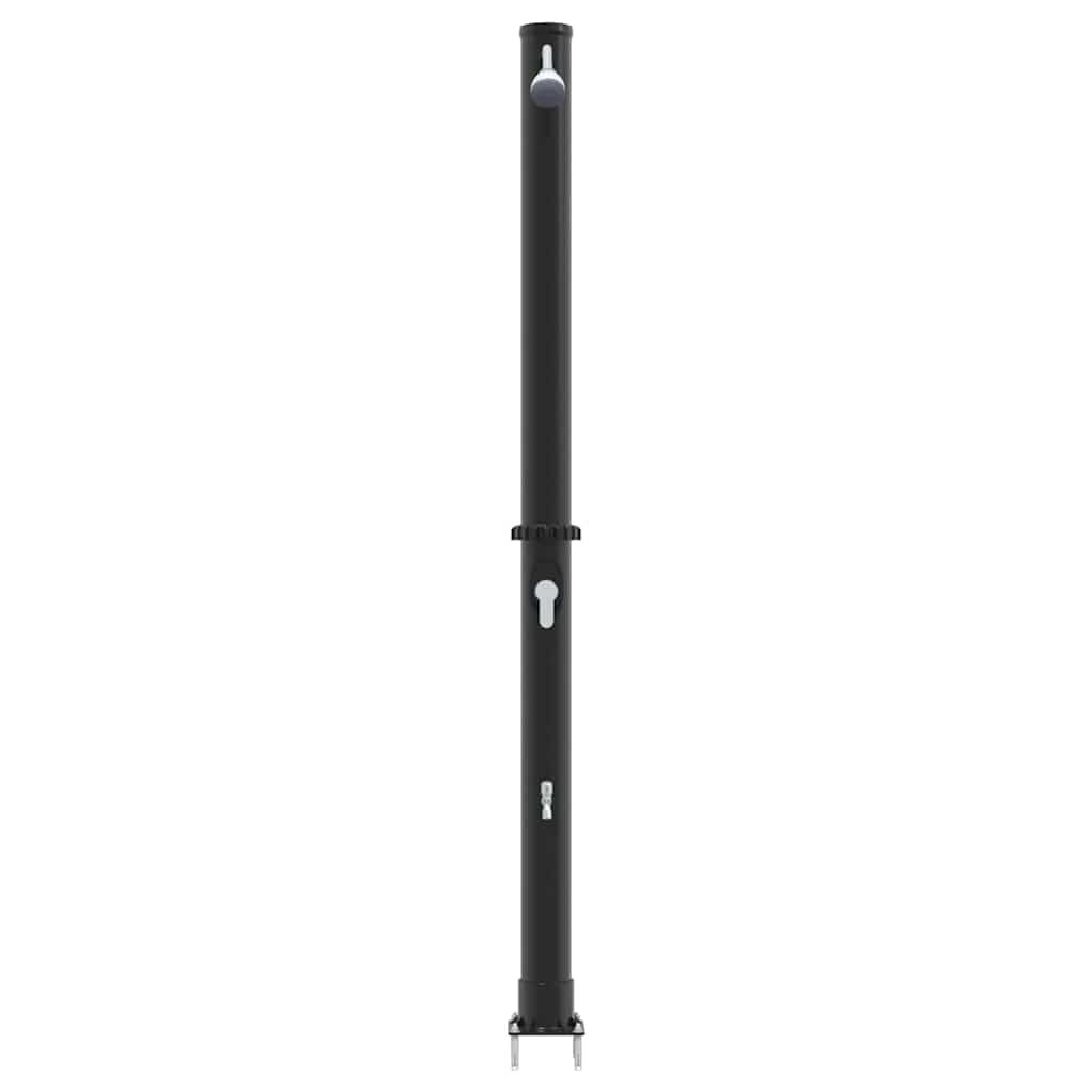 Buitenzonne-douche Zwart 217 cm PVC en Aluminium is nu te koop bij PeponiXL, paradijselijk wonen!