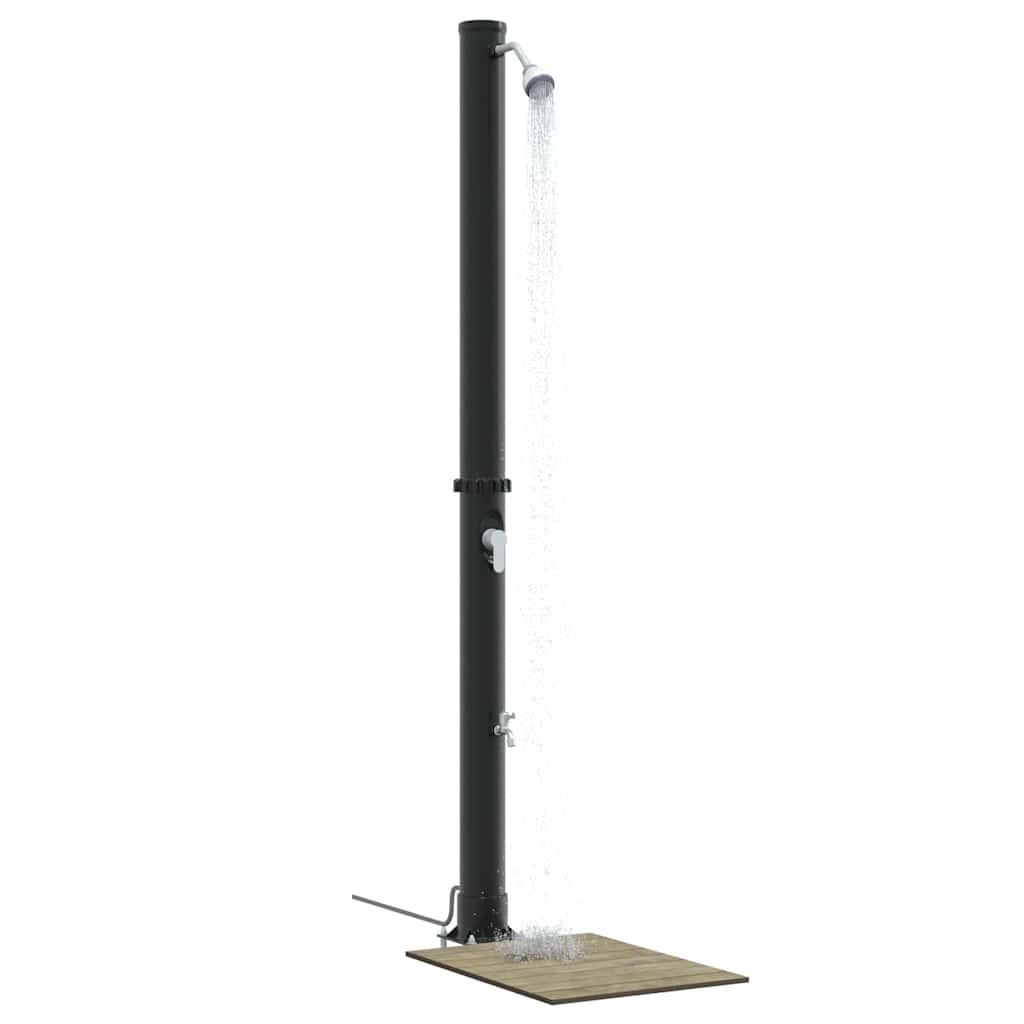 Buitenzonne-douche Zwart 217 cm PVC en Aluminium is nu te koop bij PeponiXL, paradijselijk wonen!