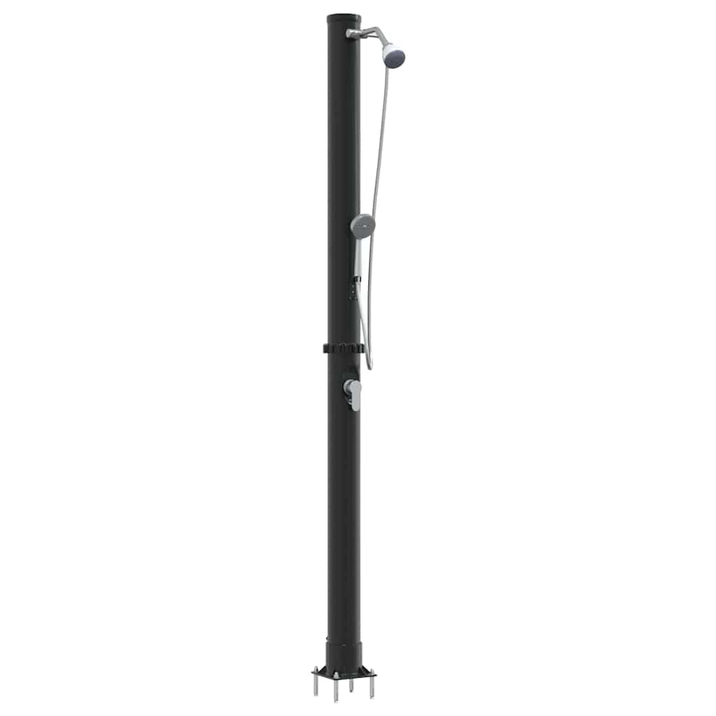 Buitenzonne-douche Zwart 217 cm PVC en Aluminium is nu te koop bij PeponiXL, paradijselijk wonen!