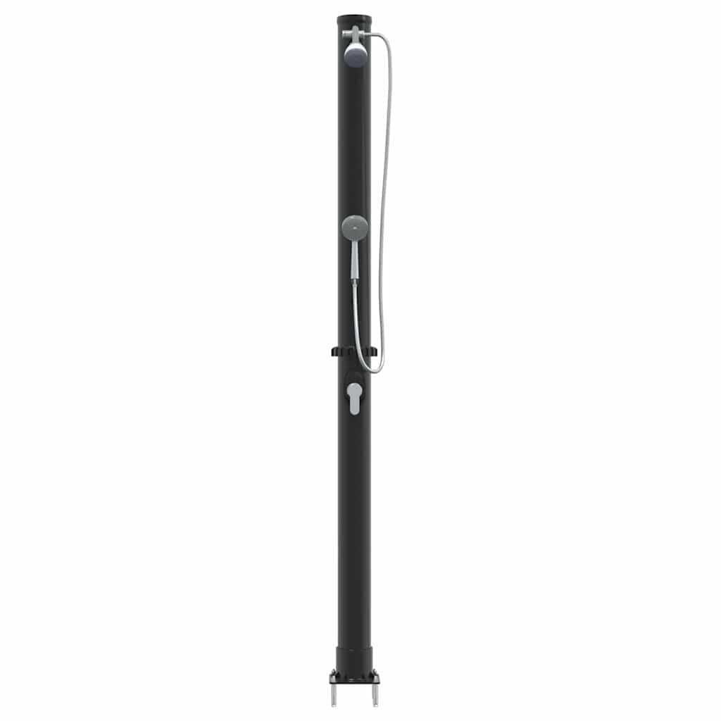 Buitenzonne-douche Zwart 217 cm PVC en Aluminium is nu te koop bij PeponiXL, paradijselijk wonen!