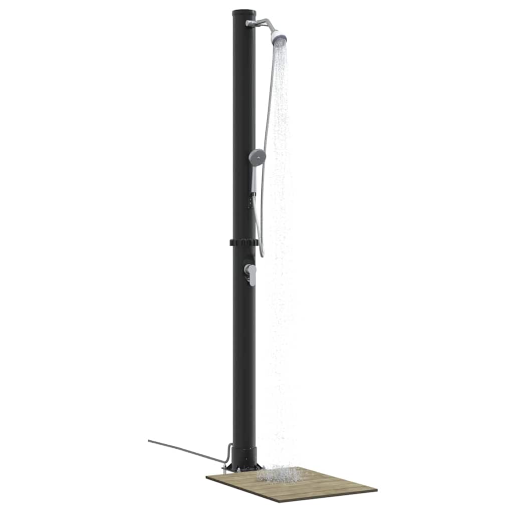 Buitenzonne-douche Zwart 217 cm PVC en Aluminium is nu te koop bij PeponiXL, paradijselijk wonen!