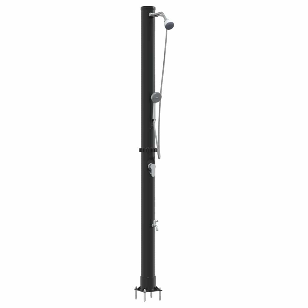 Buitenzonne-douche Zwart 217 cm PVC en Aluminium is nu te koop bij PeponiXL, paradijselijk wonen!