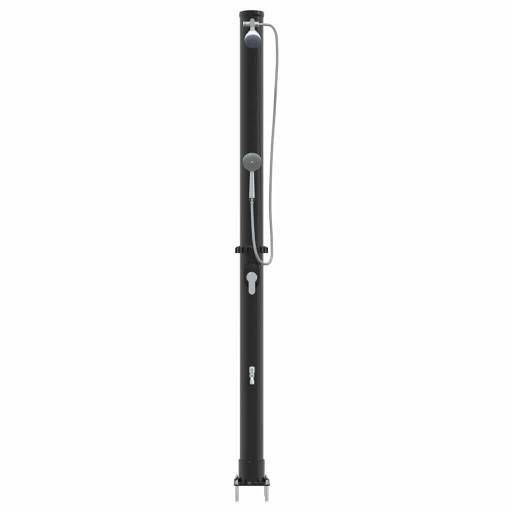 Buitenzonne-douche Zwart 217 cm PVC en Aluminium is nu te koop bij PeponiXL, paradijselijk wonen!