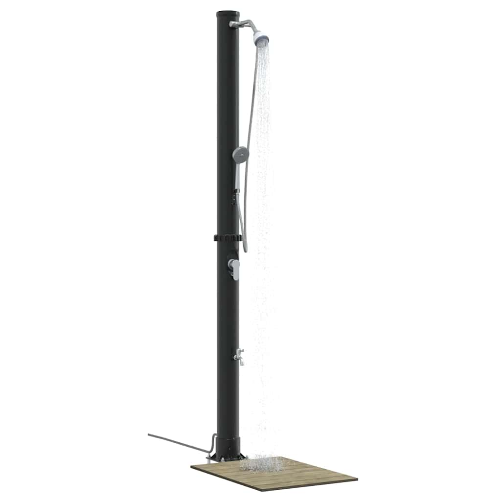 Buitenzonne-douche Zwart 217 cm PVC en Aluminium is nu te koop bij PeponiXL, paradijselijk wonen!