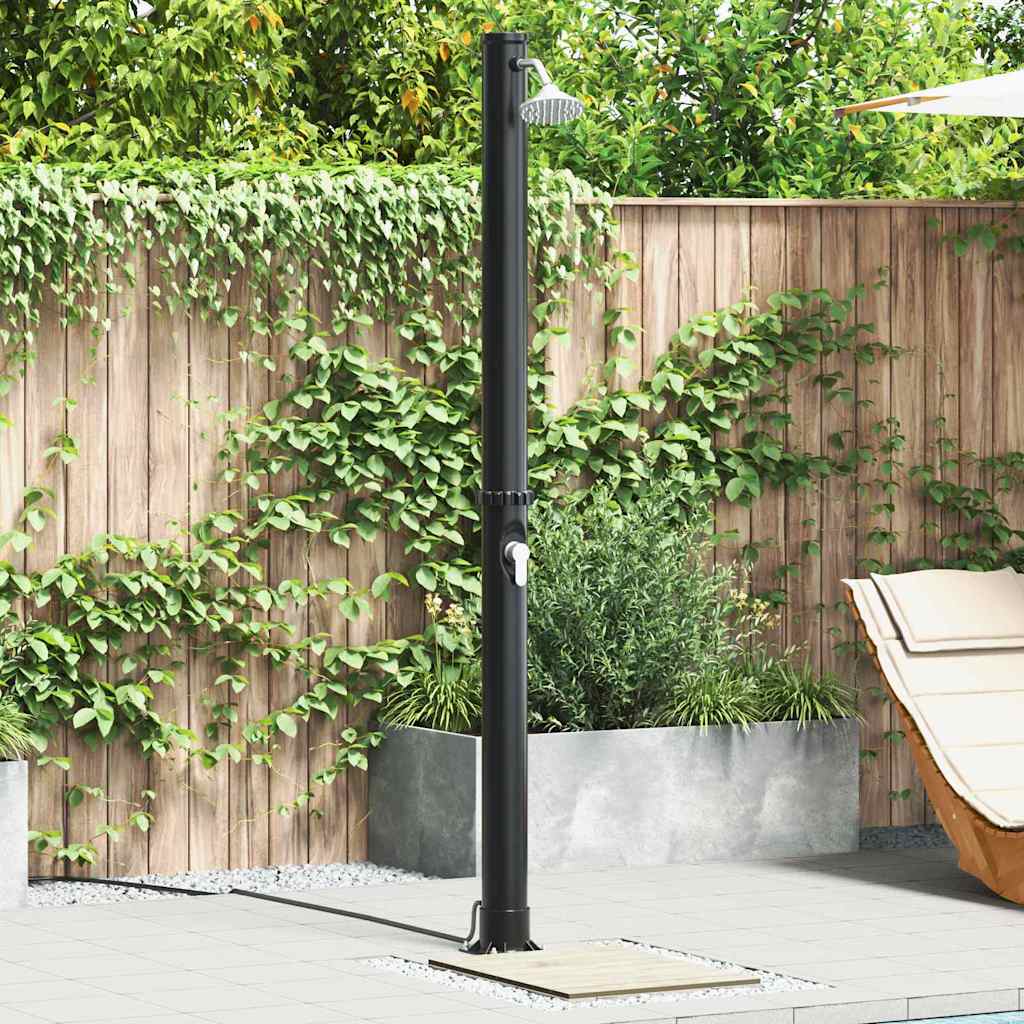 Buitenzonne-douche Zwart 217 cm PVC en Aluminium is nu te koop bij PeponiXL, paradijselijk wonen!