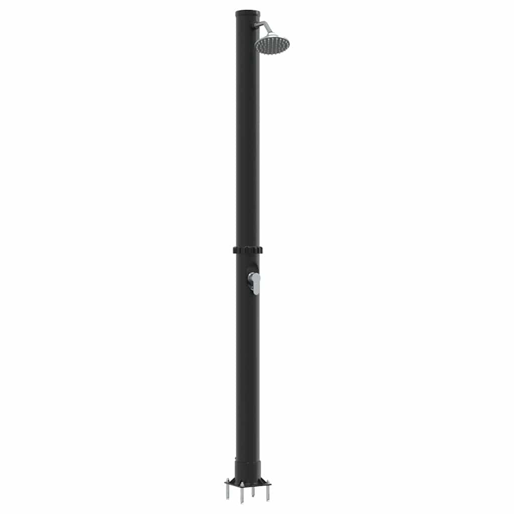 Buitenzonne-douche Zwart 217 cm PVC en Aluminium is nu te koop bij PeponiXL, paradijselijk wonen!