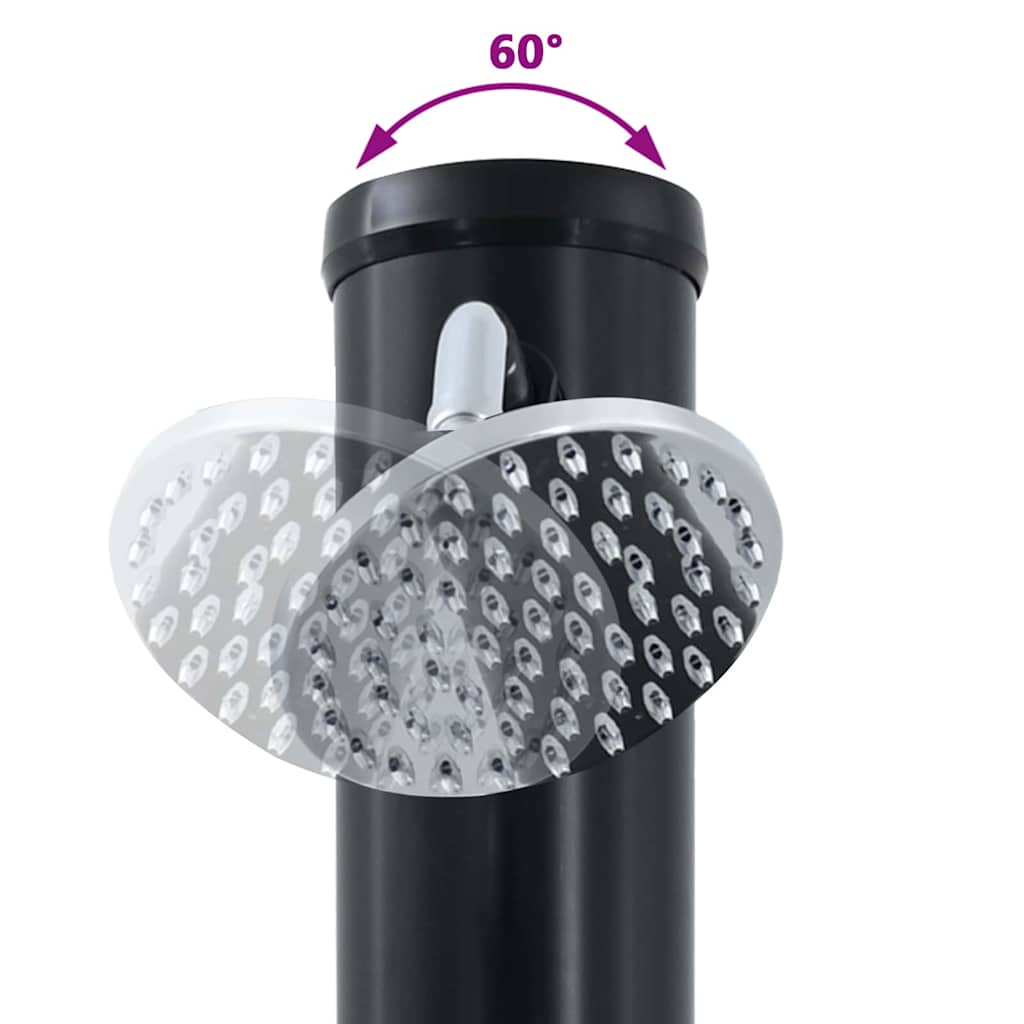 Buitenzonne-douche Zwart 217 cm PVC en Aluminium is nu te koop bij PeponiXL, paradijselijk wonen!