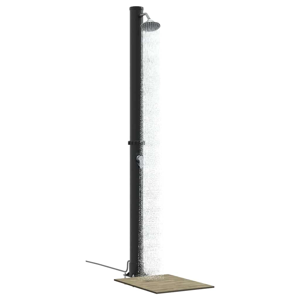 Buitenzonne-douche Zwart 217 cm PVC en Aluminium is nu te koop bij PeponiXL, paradijselijk wonen!