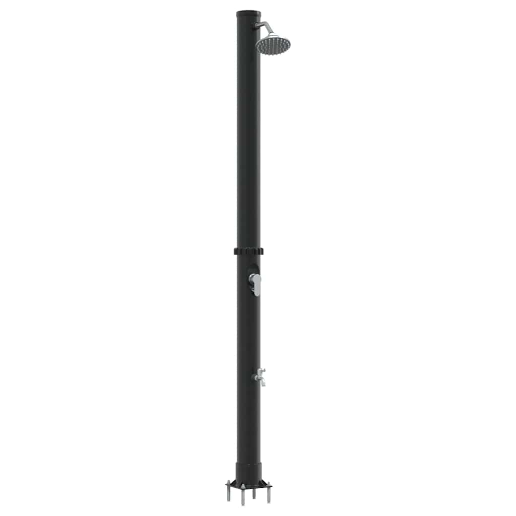 Buitenzonne-douche Zwart 217 cm PVC en Aluminium is nu te koop bij PeponiXL, paradijselijk wonen!