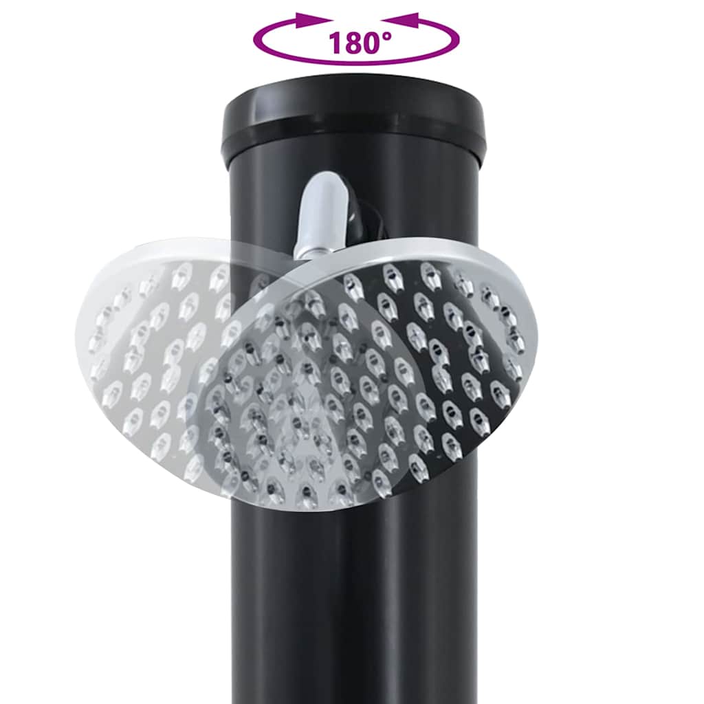 Buitenzonne-douche Zwart 217 cm PVC en Aluminium is nu te koop bij PeponiXL, paradijselijk wonen!