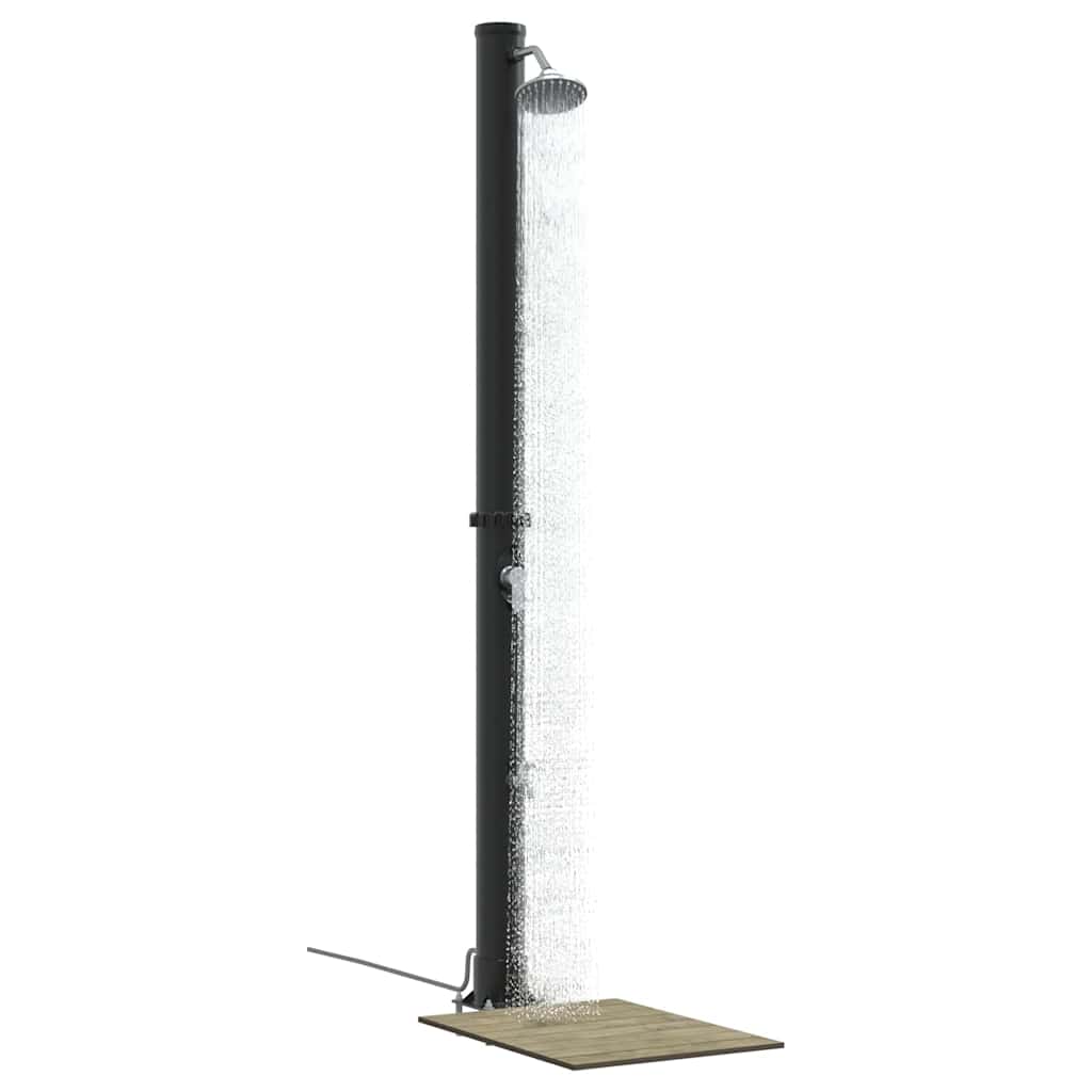 Buitenzonne-douche Zwart 217 cm PVC en Aluminium is nu te koop bij PeponiXL, paradijselijk wonen!