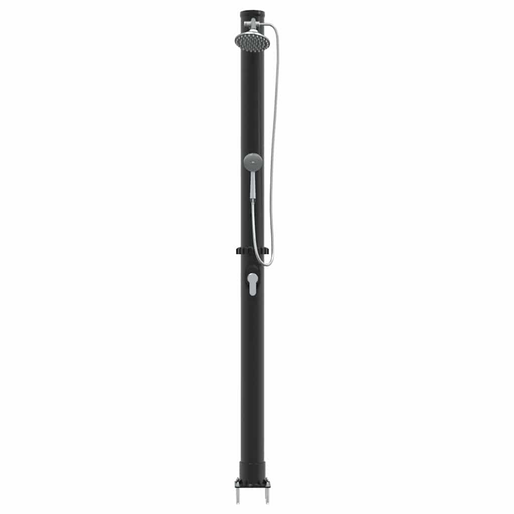 Buitenzonne-douche Zwart 217 cm PVC en Aluminium is nu te koop bij PeponiXL, paradijselijk wonen!