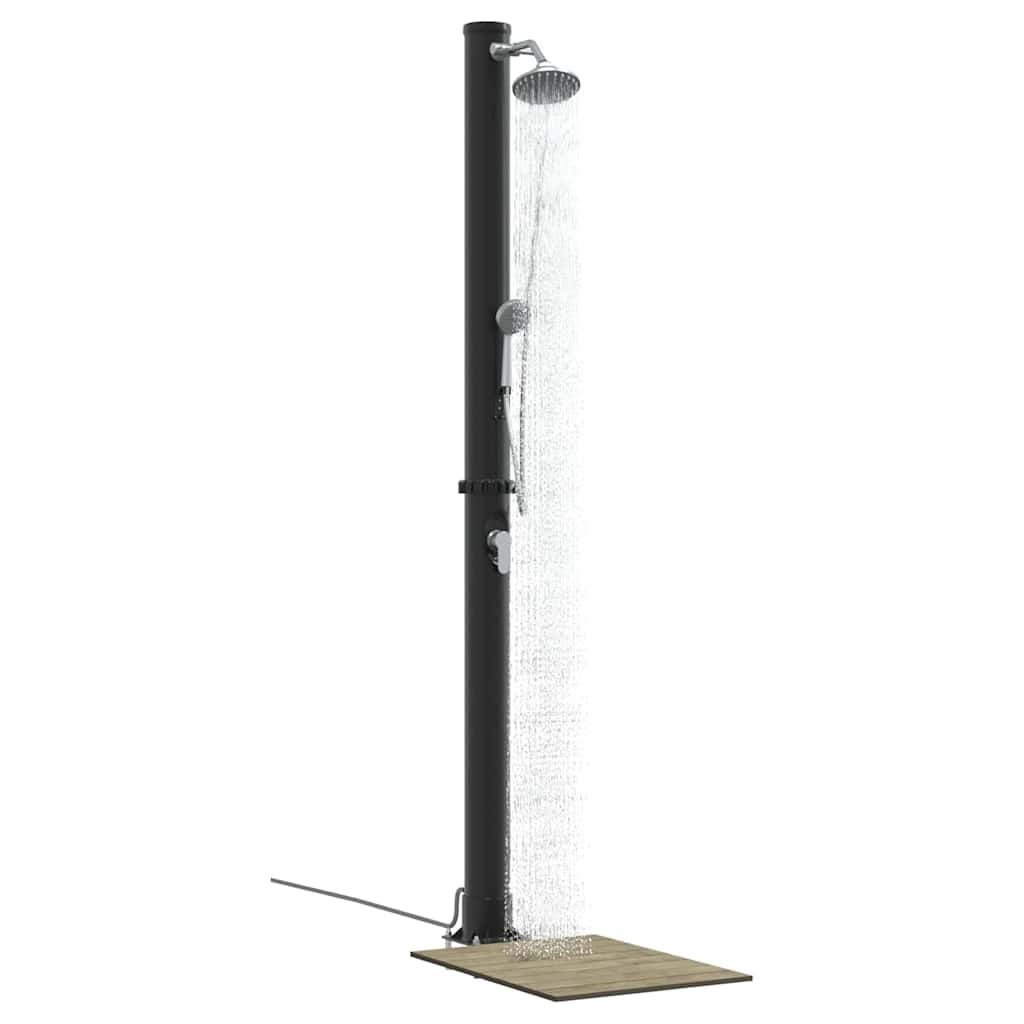 Buitenzonne-douche Zwart 217 cm PVC en Aluminium is nu te koop bij PeponiXL, paradijselijk wonen!