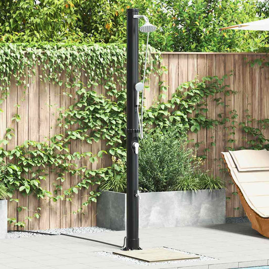 Buitenzonne-douche Zwart 217 cm PVC en Aluminium is nu te koop bij PeponiXL, paradijselijk wonen!