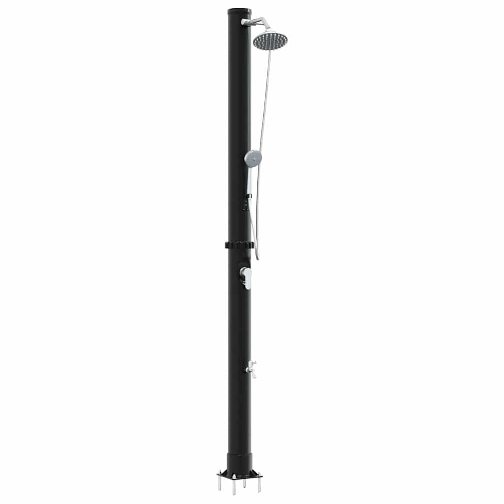 Buitenzonne-douche Zwart 217 cm PVC en Aluminium is nu te koop bij PeponiXL, paradijselijk wonen!