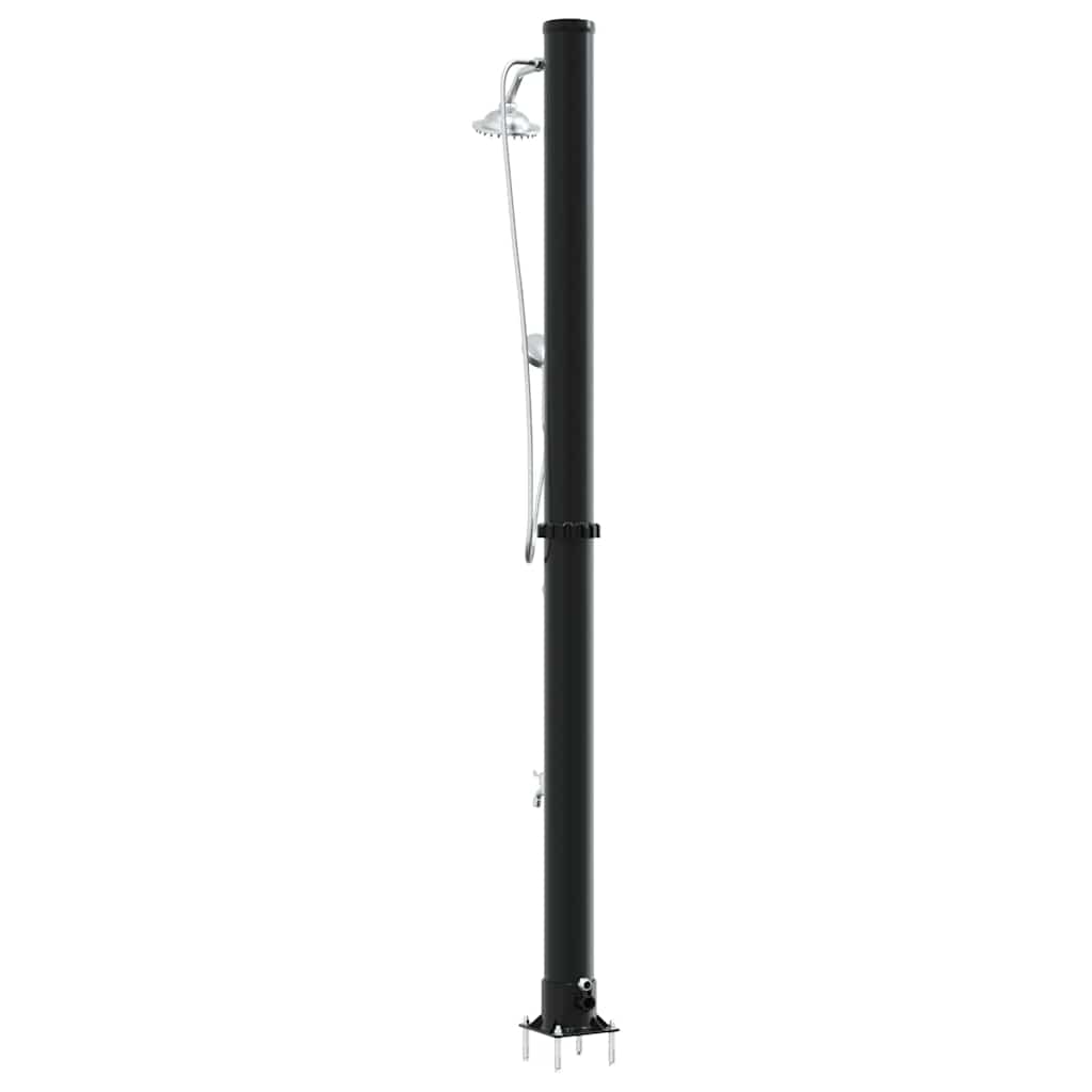 Buitenzonne-douche Zwart 217 cm PVC en Aluminium is nu te koop bij PeponiXL, paradijselijk wonen!